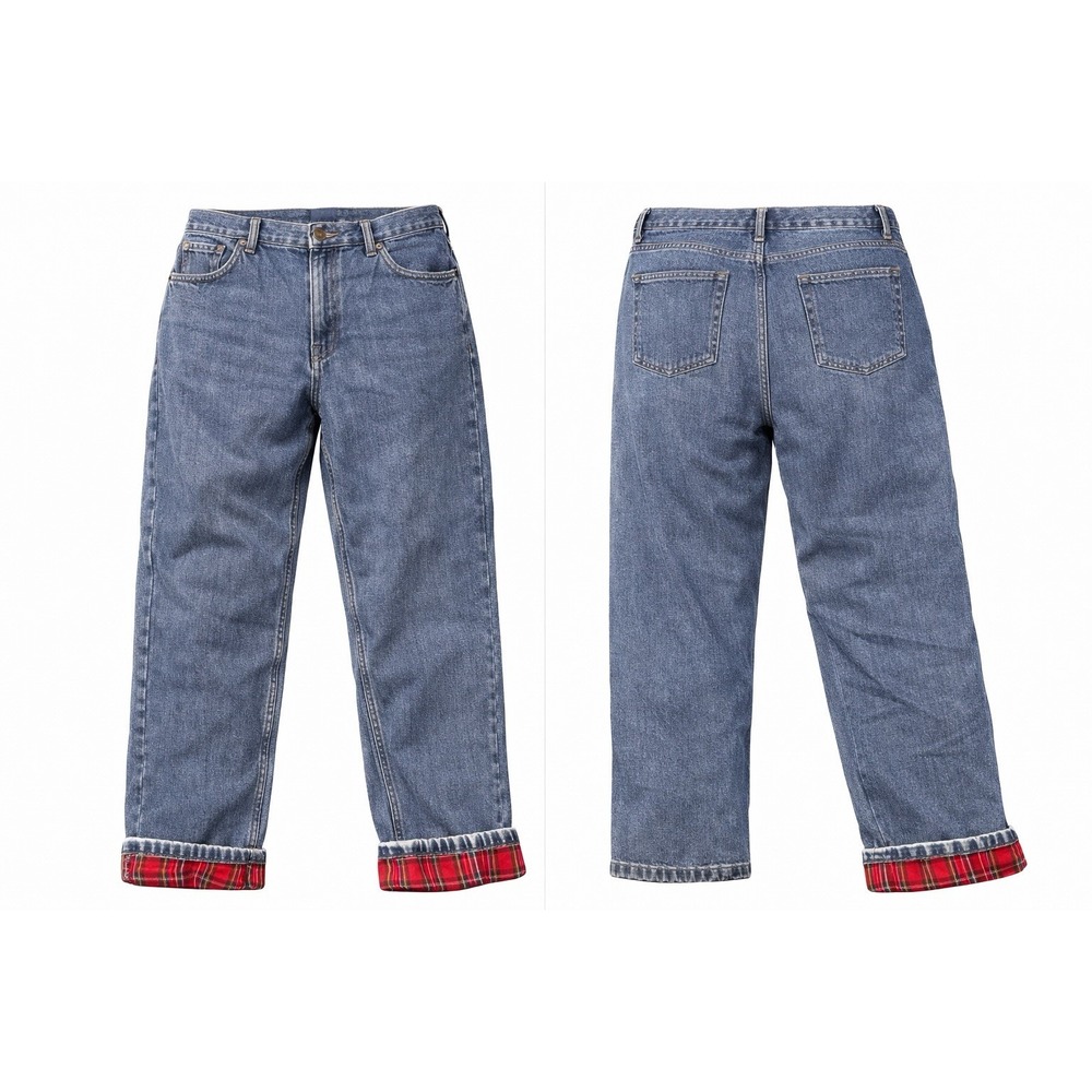 Natrural Reflections Womens Jeans 18 Flannel Lined Blue Denim